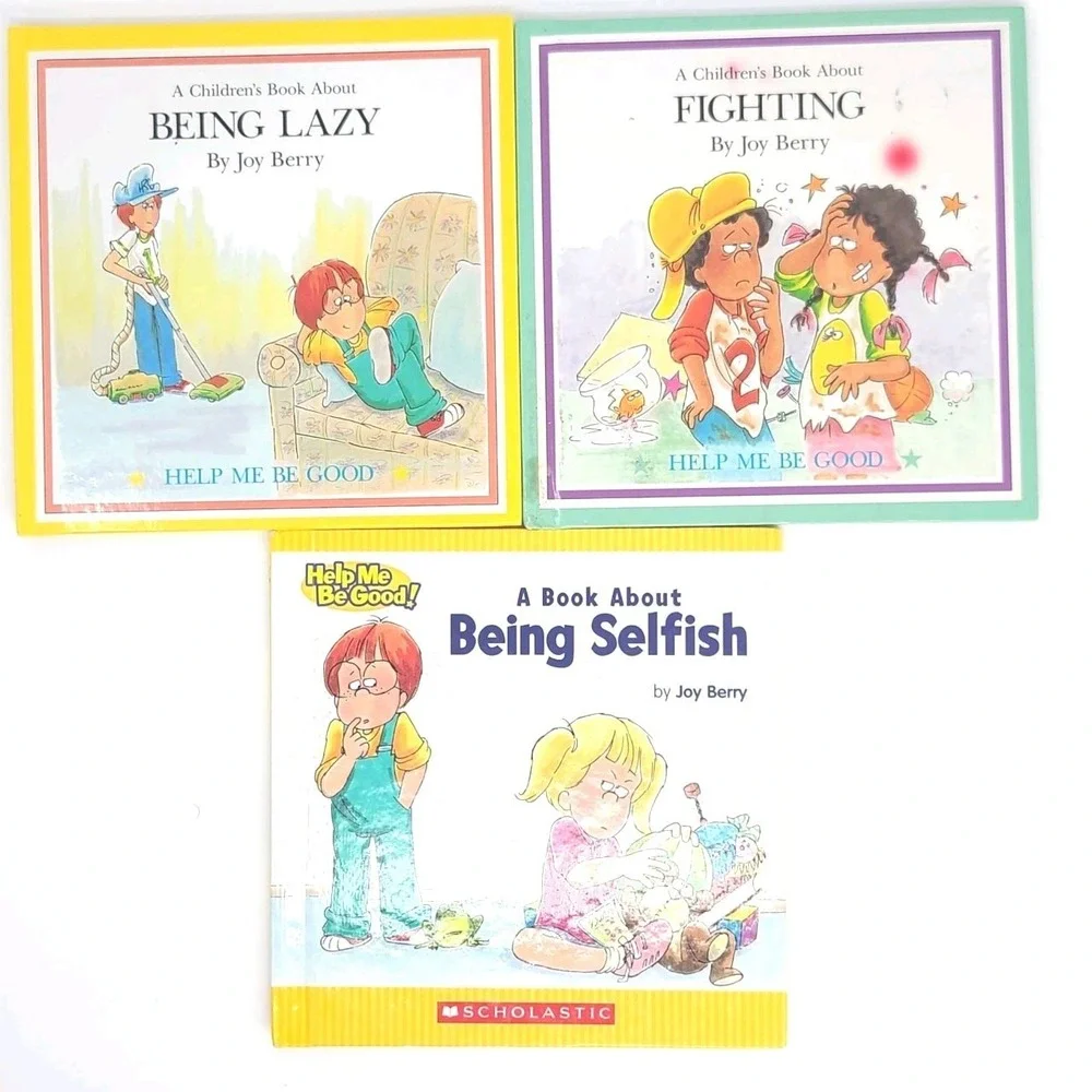 VALUE BUNDLE: Lot of 3 Help Me Be Good Books Lazy Selfish Fighting Joy Berry